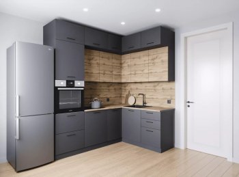 Кухонный гарнитур угловой Дели 2200*1700 мм (Санвут) в Урае - uraj.mebel-e96.ru