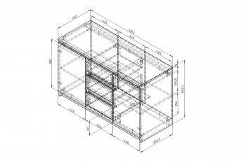 Комод 3ящ.2дв. Дельта Next 25.04 ЯШ/графит (ФМ) в Урае - uraj.mebel-e96.ru