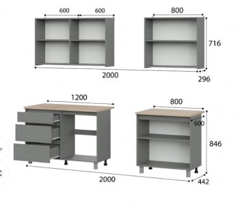 Кухонный гарнитур Денвер 2000 мм (СВ) в Урае - uraj.mebel-e96.ru