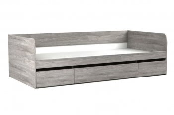Кровать 900 с ящиками Денвер Риббек серый (СБК) в Урае - uraj.mebel-e96.ru
