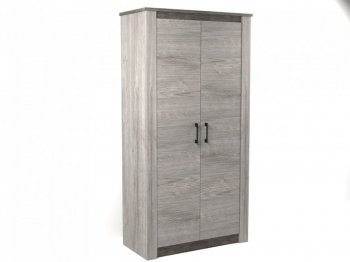 Шкаф 1100 мм 2-х дверный Денвер Риббек серый (СБК) в Урае - uraj.mebel-e96.ru
