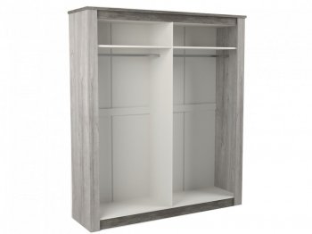 Шкаф 1900 мм 4-х дверный Денвер Риббек серый (СБК) в Урае - uraj.mebel-e96.ru