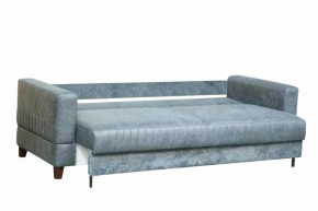Диван - кровать ЕвроМагнат/(замша баффало серо-синяя) в Урае - uraj.mebel-e96.ru