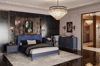 Спальный гарнитур Джали модульный, Тёмно-Лазурный (БМ) в Урае - uraj.mebel-e96.ru