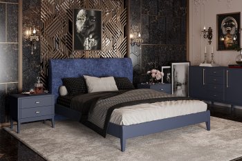 Кровать из массива Джали темный лазурный (БМ) в Урае - uraj.mebel-e96.ru