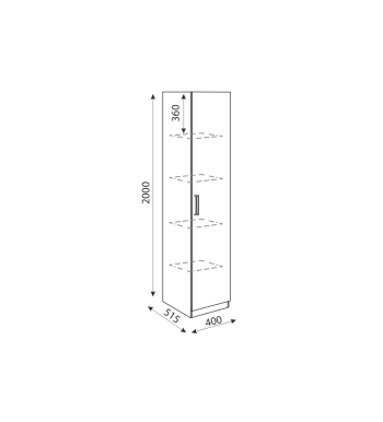 Пенал 400 мм Дуглас М03 (Риннер) в Урае - uraj.mebel-e96.ru