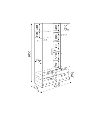 Шкаф 1200 Дуглас М02 (Риннер) в Урае - uraj.mebel-e96.ru