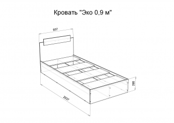 Кровать односпальная Эко 900 белый (Эра) в Урае - uraj.mebel-e96.ru