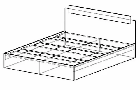 Кровать двуспальная Эко 1600 вотан/белый (Эра) в Урае - uraj.mebel-e96.ru