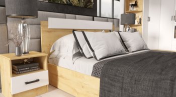 Спальный гарнитур Эко дуб вотан (Эра) в Урае - uraj.mebel-e96.ru