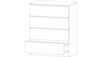 Комод Элегант 4 ящика Белый (Лин) в Урае - uraj.mebel-e96.ru