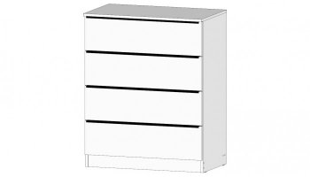 Комод Элегант 4 ящика Белый (Лин) в Урае - uraj.mebel-e96.ru | фото