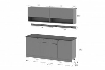 Кухонный гарнитур Энни 2000 мм (МИ) в Урае - uraj.mebel-e96.ru