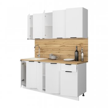 КУхонный гарнитур Эстетик 1800 мм белый (Сурская) в Урае - uraj.mebel-e96.ru