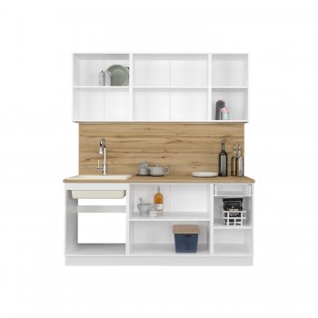 КУхонный гарнитур Эстетик 1800 мм белый (Сурская) в Урае - uraj.mebel-e96.ru