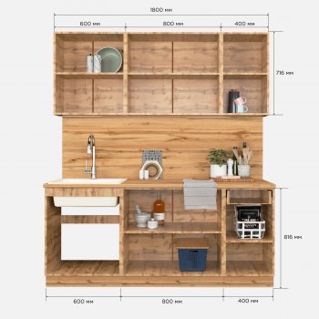КУхонный гарнитур Эстетик 1800 мм порт-ройал (Сурская) в Урае - uraj.mebel-e96.ru