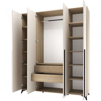 Шкаф 1800 4С2Я с ящиками Ева Сатин (Памир) в Урае - uraj.mebel-e96.ru