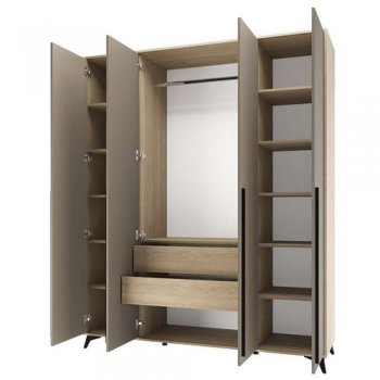 Шкаф 1800 4С2Я с ящиками Ева Глиняный (Памир) в Урае - uraj.mebel-e96.ru