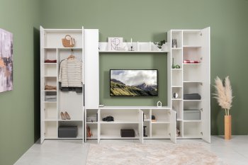 Стенка Эйр модульная, белый (Моби) в Урае - uraj.mebel-e96.ru