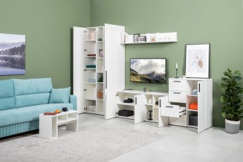 Стенка Эйр комп 1, белый (Моби) в Урае - uraj.mebel-e96.ru