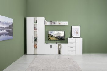 Стенка Эйр комп 1, белый (Моби) в Урае - uraj.mebel-e96.ru