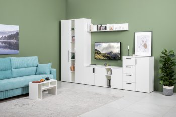 Стенка Эйр комп 1, белый (Моби) в Урае - uraj.mebel-e96.ru