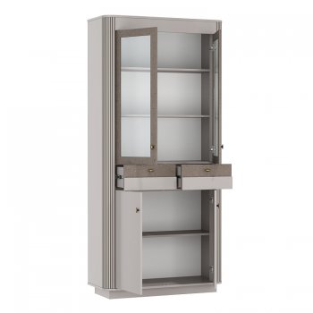 Шкаф витрина 34.05 Фантазия кашемир (Олмеко) в Урае - uraj.mebel-e96.ru