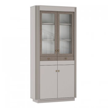 Шкаф витрина 34.05 Фантазия кашемир (Олмеко) в Урае - uraj.mebel-e96.ru