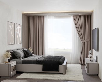 Спальный гарнитур Фантазия модульный, кашемир (Олмеко) в Урае - uraj.mebel-e96.ru