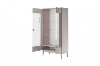 Шкаф-витрина 2 дв. Фарго льняной (БМ) в Урае - uraj.mebel-e96.ru