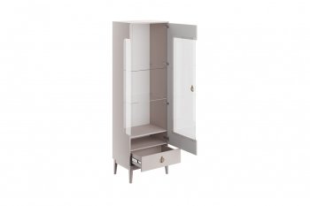 Шкаф-витрина, ШР-1 (правый) Фарго льняной (БМ) в Урае - uraj.mebel-e96.ru