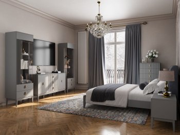 Спальный гарнитур Фарго модульный антрацит (БМ) в Урае - uraj.mebel-e96.ru