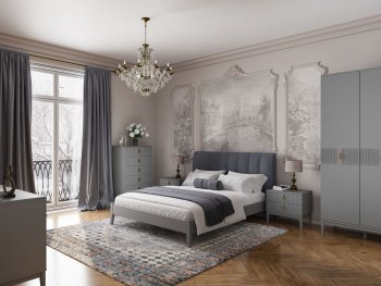 Спальный гарнитур Фарго модульный антрацит (БМ) в Урае - uraj.mebel-e96.ru