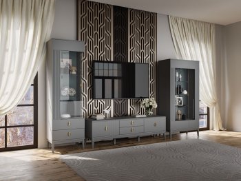 Стенка Фарго модульная антрацит (БМ) в Урае - uraj.mebel-e96.ru