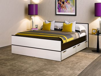 Кровать двуспальная с ящиками Фиеста (Раус) в Урае - uraj.mebel-e96.ru