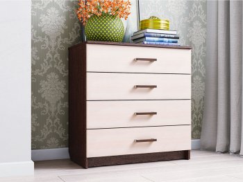 Комод 4ящ. Фиеста венге/венге светлый (Раус) в Урае - uraj.mebel-e96.ru