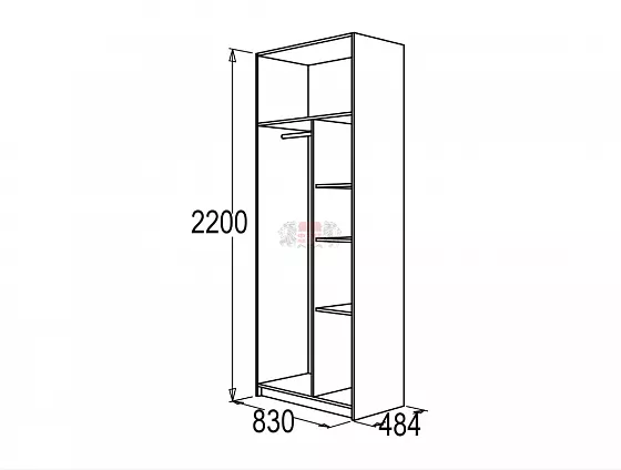 Шкаф 800 мм для одежды и белья Флагман-4 в Урае - uraj.mebel-e96.ru