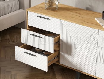Комод Флэш крафт/белый (Миф) в Урае - uraj.mebel-e96.ru