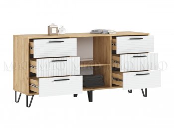 Комод Флэш крафт/белый (Миф) в Урае - uraj.mebel-e96.ru