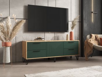 Тумба ТВ Флэш крафт/грин (Миф) в Урае - uraj.mebel-e96.ru
