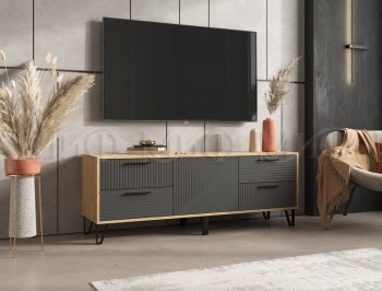 Тумба ТВ Флэш крафт/графит (Миф) в Урае - uraj.mebel-e96.ru