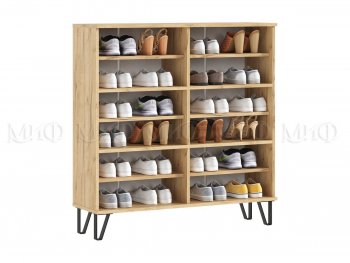 Обувница Флэш крафт/белый (Миф) в Урае - uraj.mebel-e96.ru