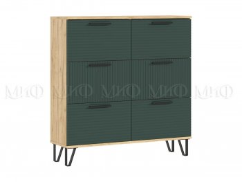 Обувница Флэш крафт/грин (Миф) в Урае - uraj.mebel-e96.ru