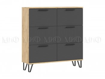 Обувница Флэш крафт/графит (Миф) в Урае - uraj.mebel-e96.ru | фото