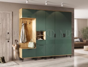 Прихожая Флэш модульная, крафт/грин(Миф) в Урае - uraj.mebel-e96.ru