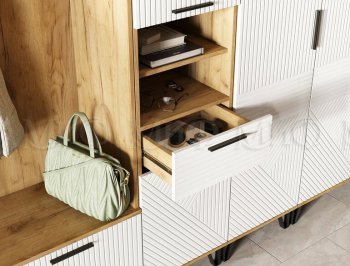 Прихожая Флэш модульная, крафт/белый (Миф) в Урае - uraj.mebel-e96.ru