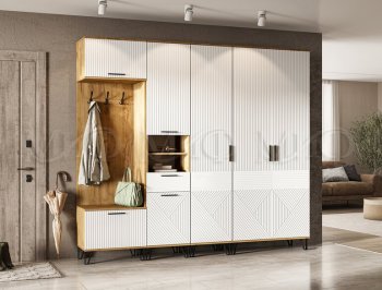 Прихожая Флэш модульная, крафт/белый (Миф) в Урае - uraj.mebel-e96.ru