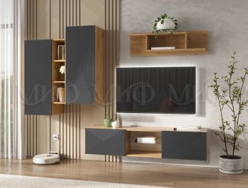 Стенка Флэш крафт/графит (Миф) в Урае - uraj.mebel-e96.ru