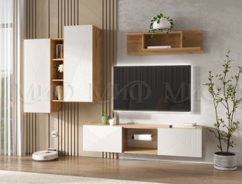 Стенка Флэш крафт/белый (Миф) в Урае - uraj.mebel-e96.ru