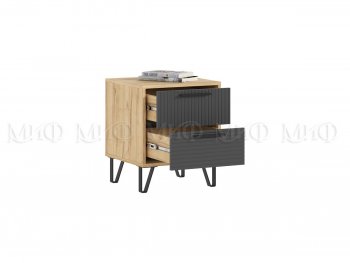 Тумба прикроватная Флэш крафт/графит, 2 шт (Миф) в Урае - uraj.mebel-e96.ru